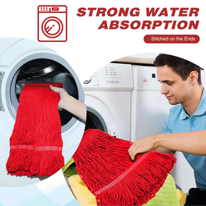 2025 Best Sell Easy Cleaning Floor Cotton <strong>Red</strong> Cotton <strong>Mop</strong> Magic Cleaning Supplies House Head <strong>Mops</strong> <strong>Mop</strong> Cleaner Floor - Product Image 3