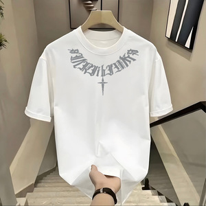 T-shirt da <span class=keywords><strong>uomo</strong></span> in puro cotone GG e LL VV, a maniche corte, stile vintage, con motivo geometrico, traspirante, vestibilità ampia, alta qualità, per l'estate. - Product Image 3
