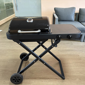 Table d'appoint pliable en métal moderne avec couvercle pratique à transporter <span class=keywords><strong>pour</strong></span> <span class=keywords><strong>terrasses</strong></span> extérieures Barbecue au gaz liquéfié Charrette à bras - Product Image 1