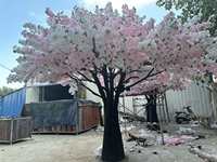 Arbres artificiels de cerisier personnalisés pour la décoration de mariage en intérieur et en extérieur, type herbe et fleurs en plastique