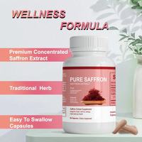 Capsules d'extrait de safran à marque privée OEM pour le bien-être, 88,5 mg, 60 unités, pour le soutien antioxydant quotidien des adultes