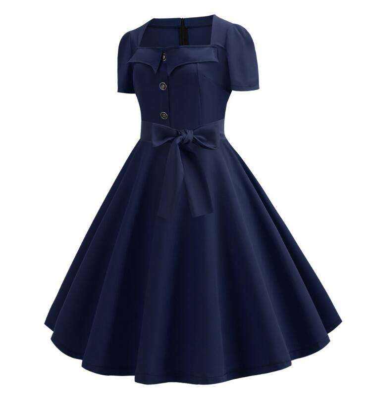 Venta al por mayor de ropa de mujer personalizada fabricante de moda para  mujer nuevo estilo una línea de lunares clásico vintage retro vestidos