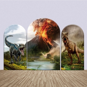 Dinosaurus Thema Achtergronden Jongens Tropische <span class=keywords><strong>Jungle</strong></span> Verjaardagsfeestje Fotografie Achtergrond 3d Dinosaurus Fotostudio Rekwisieten Booth X6126