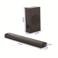 2.1 Dual Channel untuk 5.0 Home Theater Sound TV Speaker Dominator Subwoofer Nirkabel 100W 5.25" Woofer Echo Wall Bar