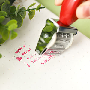 Wownday — <span class=keywords><strong>tampon</strong></span> encreur à encre, poignée en plastique, rouleau de timbre, Date, pour bricolage, fabrication de cartes artisanales, planificateur <span class=keywords><strong>Scrapbooking</strong></span>, vente en gros, 101359 - Product Image 5