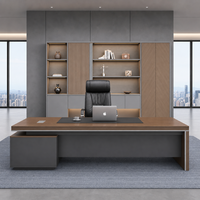 Bureau de direction de luxe au design moderne en forme de L, bureau de PDG, panneau de classe E0, personnalisable