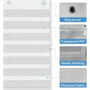 Calendario de bolsillo para el aula, 45 bolsillos, mensual, en blanco, esenciales para el maestro, uso escolar - Product Image 4