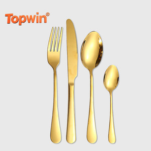 Gold Stainless Steel Flatware Set Mirror <b>Polished</b> Knife Fork Spoon Set Modern Tableware for Wedding Restaurant Hotel - Product Image 1