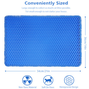 Tapis pour litière pour chat, double couche, forme MiLi, imperméable, pour bac à litière - Product Image 3