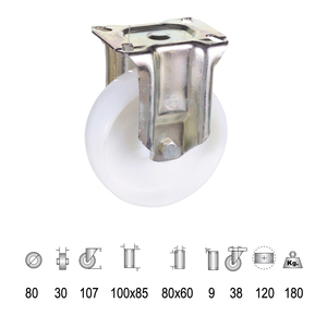 Ruota Industriale in Nylon con Piastra Fissa 80 mm. - Product Image 1