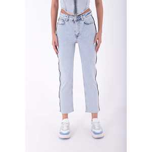 Jeans de Cintura Alta con Cierre y Estampado de Rayas Transpirable, Corte Holgado, Estilo Y2K, Casual, para Invierno y Verano, Talla XL - Product Image 5