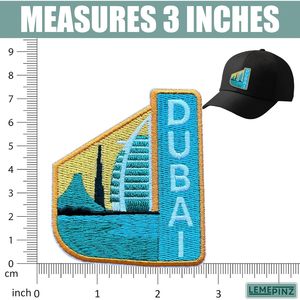 Dubai Embroidery Nonwoven Felt 3 Inches <b>Iron</b> on Sew on <b>Travel</b> Applique Fabric Patch in Various Colors for Bags - Product Image 3