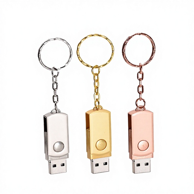 Wholesale New MicroDrive 32GB USB 2.0 Encrypted Metal Flash Drive with Keychain (Silver) 1-Year Warranty
