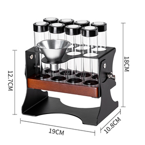 Rak Pajangan Biji Kopi yang Dapat Disesuaikan untuk Biji Kopi, Teh, Perlengkapan Espresso dengan Rak Pajangan Kayu dan Corong - Product Image 5