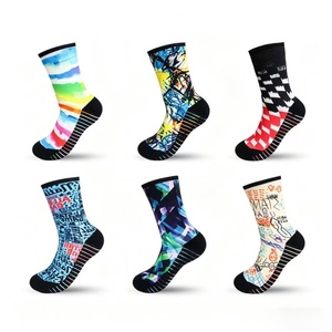 Novelty 360 Print <b>Socks</b> Custom Logo High Quality Anti-Slip Cotton <b>Polyester</b> Spandex Unisex Athletic Crew <b>Socks</b> for Sports - Product Image 1