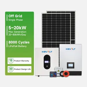 5kW 10kW 15kW 20kW Paneles solares con batería e inversor Panneau Solaire Kit completo Sistema de energía solar fuera de la red