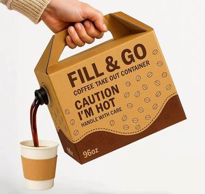Caja de Cartón para Café Portátil e Impermeable de 96 oz con Logotipo Personalizado, Contenedor Aséptico con Grifo para Vodka, Tequila y Bebidas Frías o Calientes, Aislado - Product Image 1