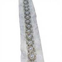 Ruban de dentelle Kalong XK fait main, largeur 1 cm, perles brillantes, tubes, garniture en tulle, sequins écologiques, décorations pour col de robe