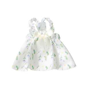 Dog Floral Print Dress Korean Style Cute Summer Pet <b>Clothes</b> for Bichon Frise Teddy Bear <b>Cats</b> - Product Image 5