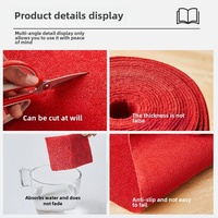 Tapis en rouleau moderne rouge en polyester solide pour mariages à usage unique, antidérapant, épaissi, durable