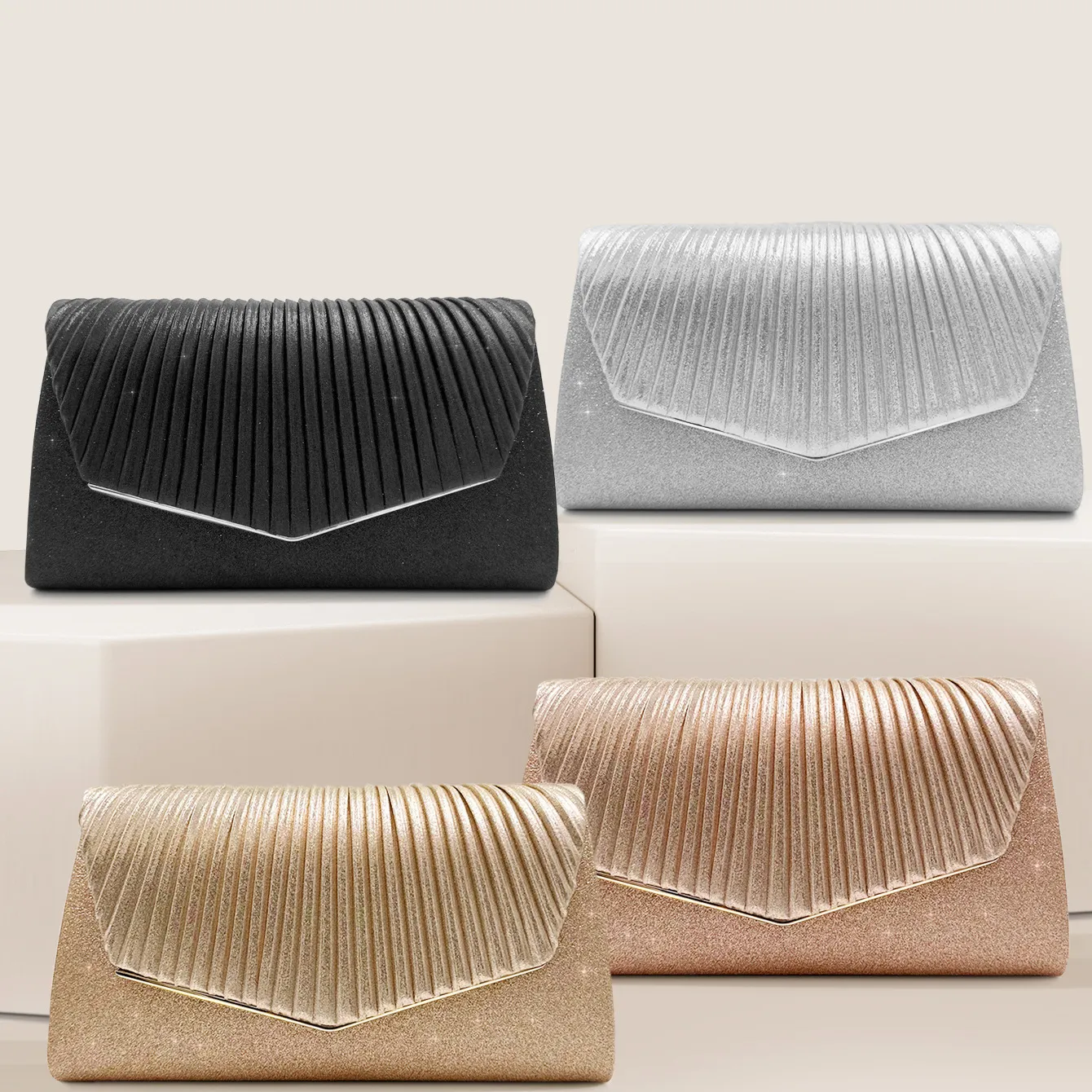 Luxury Silver Clutch Bag Envelope Hand Purse Ladies Clutch Bag Evening Shiny Clutch Evening Dress Classic Party Bag FE302