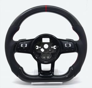 พวงมาลัยหนังแบบเจาะรูครึ่งวง รุ่น R Line สำหรับรถยนต์ VW Volkswagen Golf <span class=keywords><strong>5</strong></span> 6 7 R MK5 MK6 <span class=keywords><strong>MK7</strong></span> <span class=keywords><strong>Jetta</strong></span> Polo Passat CC B6 B7 - Product Image 3