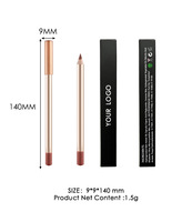 Pensil Lip Liner Cokelat Krim Vegan Label Pribadi Logo Kustom 12 Warna Tahan Air Tahan Lama Pigmentasi Tinggi Hasil Matte