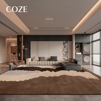 Modern High-end Italian Minimalist Style Hand Tufted Carpet for Living Room and Bedroom Brown Soft Rugs
