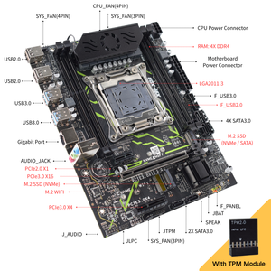 Win11 X99ใหม่พร้อมชุด Tpm2.0 UEFI บูตปลอดภัยเมนบอร์ด MATX พร้อมแรม4xDDR3 Intel Xeon <span class=keywords><strong>E5</strong></span> 2678 V3 Combo X99ชุดมาเธอร์บอร์ด - Product Image 5