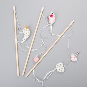 Wholesale Eco-Friendly Cute Animal Shape Plush <b>Interactive</b> Wooden Pole Bell Exercise <b>Toy</b> <b>Cat</b> Teaser Stick for Self-Play Boredom - Product Image 5