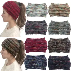 Amazon Venda Quente Mulheres Winter Warmer Headwrap Plain Acrílico Knitting Elastic Headband