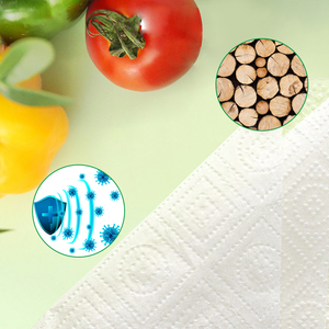 OEM 2 capas desechables rollo de cocina toalla de papel logotipo personalizado blanco impreso papel de cocina - Product Image 4