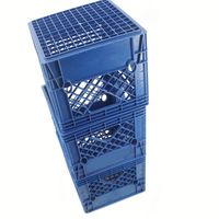 Boîtes de rangement en plastique vert PP en gros, recyclables et perforées, caisse pour bière, vin, lait, caisse empilable