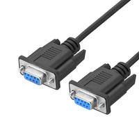 Cable Serial RS232 DB9 Hembra a Hembra Profesional de 1m con Cubierta de PVC de Alta Calidad para Conexión Cruzada en Kits CNC PLC