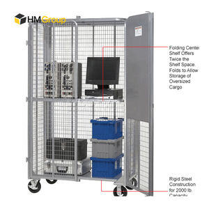Cages verrouillables en métal de transport pliable de sécurité de revêtement de poudre pour le stockage - Product Image 3