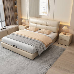 เตียงคู่หนังสไตล์โมเดิร์นมินิมอล 1.8 ม. เฟอร์นิเจอร์ห้องนอนดีไซน์หรูหรา - Product Image 3