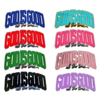 Vente en gros de Dieu est bon Logo de créateur broderie Chenille Stich grand amour Patch fer sur lettre patchs pour sweats à capuche vêtements