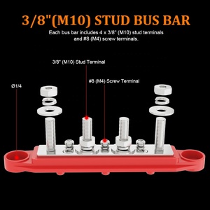 48V DC 400A 8xm10 3/8 "<span class=keywords><strong>Stud</strong></span> thiết bị đầu cuối Pin phân phối khối thanh cái hộp cho ô tô âm thanh xe hơi phân phối điện - Product Image 3