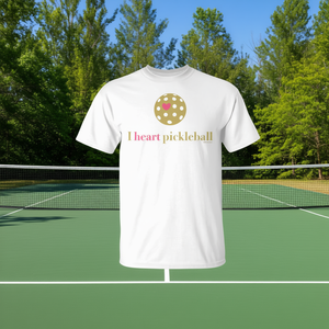 T-shirt I Heart Pickleball Premium blanc pour adulte unisexe - Product Image 3