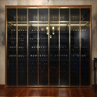 Armoire à vin personnalisée avec cadre en aluminium et porte en verre pour villa