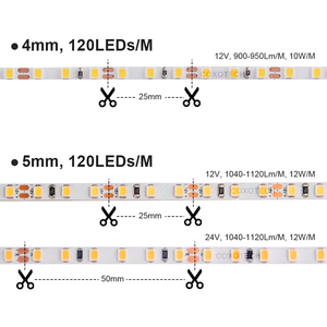 <span class=keywords><strong>2835</strong></span> Mini LED-Streifen Ultra Schmal Schlank 5mm SMD Licht 12V 24V CRI80 CE RoHS Küchenschrank Enge Räume Beleuchtung Mini LED-Streifen - Product Image 4