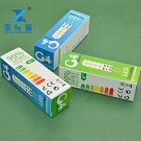 350g cartes en papier imprimées en couleur, prix raisonnable, boîte en papier, logo personnalisé, boîte d'emballage d'ampoule LED