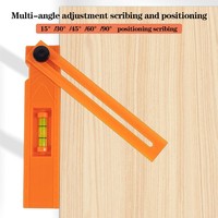 Règle d'angle multifonctionnelle Mr Drill Orange 165 mm avec niveau à bulle pour une mesure de précision