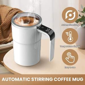 Portable Smart Temperature Sensing Magnetic Stirring Cup Stainless Coffee Mug Auto Stirring Cup <b>Automatic</b> Coffee Stirring Mug - Product Image 4