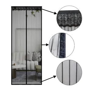 Household thickened densified insect summer mosquito proof magic tape self-adhesive non punching magnet screen door curtain