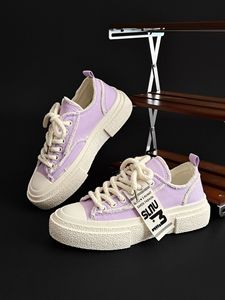 Chunky Woven Sole Canvas Sneakers Multi Color Pastel Raw <b>Edge</b> Low Top Lace Up Casual Urban Footwear - Product Image 6