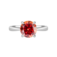NORELLE 2025 Cincin Tunangan Klasik Empat Cakar Trendy 0.5-2 CT Moissanite Cincin Pernikahan Perak Sterling 925 untuk Wanita Hadiah