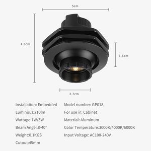 Mini hiện đại 1W 3W <span class=keywords><strong>Led</strong></span> Downlight xoay đồ trang sức lõm Showcase theo dõi Đèn COB Chip Nhôm Cơ thể đèn <span class=keywords><strong>AR111</strong></span> cho đồng hồ - Product Image 4