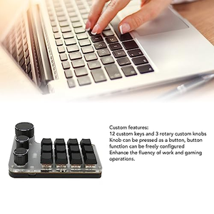 Mini clavier mécanique pour jeux, 12 touches, 3 boutons, clavier <span class=keywords><strong>USB</strong></span> à une main pour PC, raccourcis programmables, clavier à fonctions personnalisées - Product Image 5
