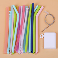 Vente en gros, gobelet pliable réutilisable sans BPA, tasse en Silicone, biberon, paille en Silicone avec étui et brosse